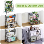 HASTHIP 3 Tier Metal Plant Stand for Balcony with Vertical Design | Indoor and Outdoor Display Shelf