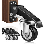 HASTHIP® 4Pcs Mobile Workbench Casters 360-degree Swivel Casters Max 440lbs Loading Capacity PVC Noise Reduction Casters with Brakes Universal Screw Fixed Casters for Table, Workbench