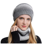 HASTHIP® Winter Caps for Women, Fleece Lined Women's Beanie Cap Hat with Neck Scarf,
