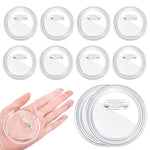 HASTHIP DIY Badges for Personalized Logo Design with Built In Pin Back | 10Pcs 75mm Transparent Covers