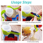 HASTHIP® 4Pcs Bag Clips for Food, Food Snack Bag Pouch Clip Sealer with Sealing Lid, 2 in 1Snack Seal Sealing Bag Clips Vacuum Sealer, Great for Organizing and Storing Food in the Kitchen