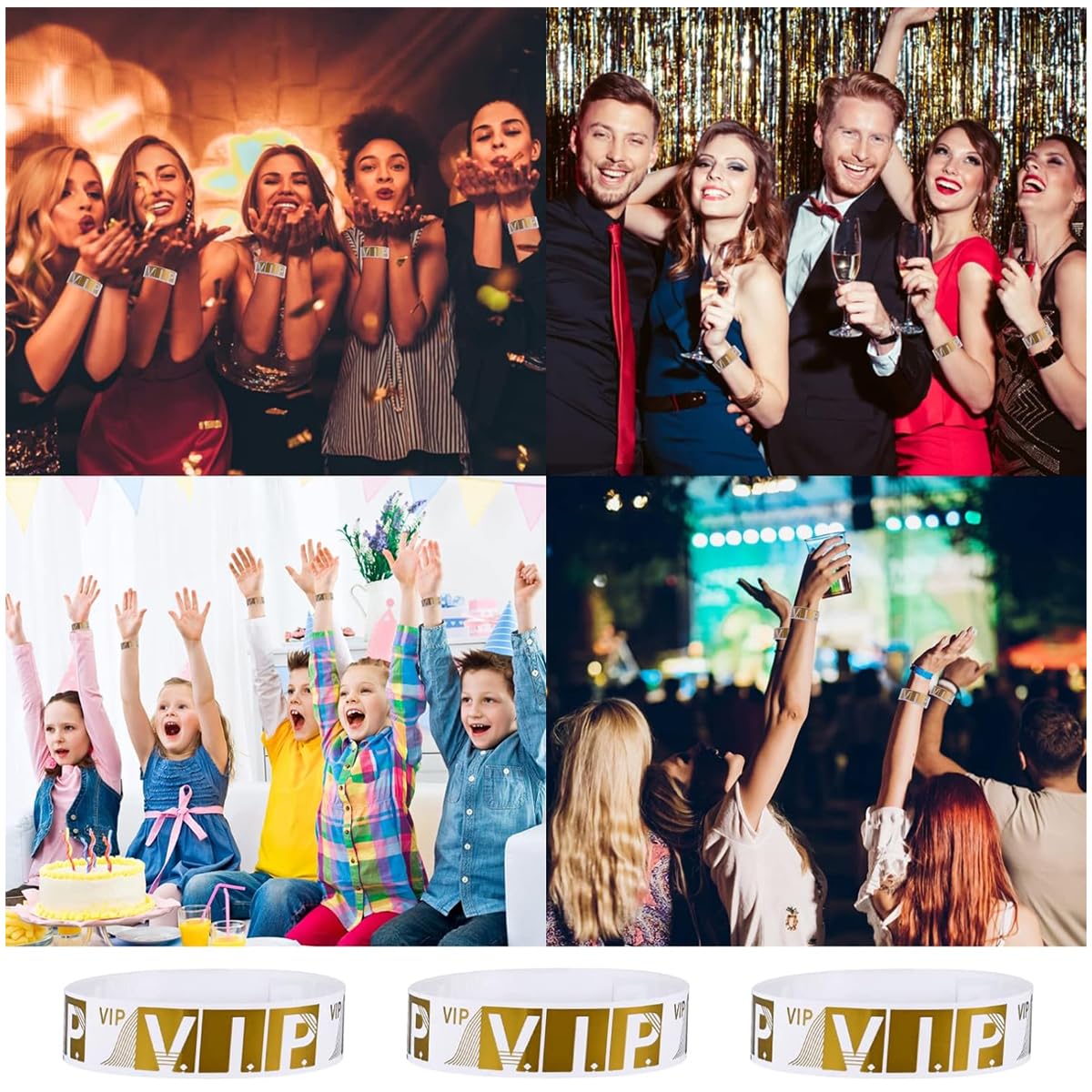 HASTHIP VIP Wristbands for Events with 900 Waterproof Paper Bracelets in Gold | Party and Concert Use
