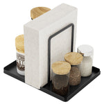 HASTHIP® Napkin Holder,Metal Napkin Holder for Table with Salt and Pepper Shakers Caddy,Storage Dispenser for Kitchen Dinner Table and Picnic Decors