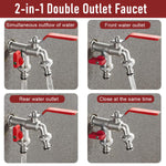 HASTHIP Garden Faucet Splitter for Efficient Watering with 1/2 Inch Dual Outlet Valves | Heavy Duty Zinc Alloy Outdoor Tap