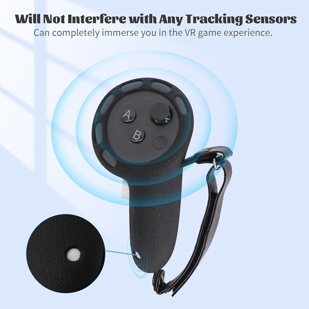HASTHIP® Touch Controller Grips Cover for Meta Quest Anti-slip Silicone Touch Controller Grips Cover with Adjustable Wrist Strap Universal Touch Controller Grips Cover for Quest 3/Quest 3S