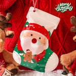 HASTHIP Christmas Gift Bags for Holiday Parties with Ziplock Closure 18.5x22 cm Pack of 10 | Festive Santa Stocking Design