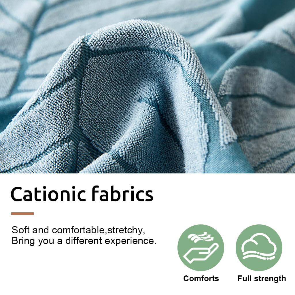 1PC Stretch Sofa Slipcover Couch Sofa Covers Washable Furniture Protector Full Sofa Bed Cover with Elastic Bottom and Skirt for Living Room, Light Blue (190-230cm)