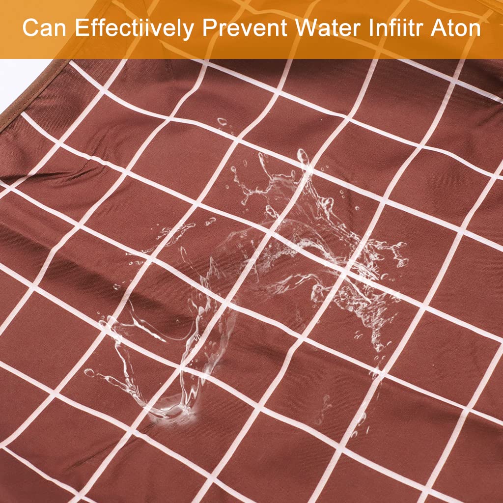 HANNEA® Adult Bibs, Waterproof Adjustable, Long Style with Leakproof Pocket Adult The Eldly Bib Adult Washable Dining Bibs for Men, Women Eating Cloth for Elderly Seniors and Disabled (Brown)