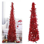 HASTHIP Christmas Tree for Holiday Decor with 1.5 m Red Tinsel Garland & Easy DIY Assembly