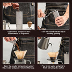 Coffee Grinder Machine Full Metal Manual Coffee Bean Grinder with Grind Size Adjust Knob 25g Capacity CNC Steel Conical Burr & Wooden Grip Handle for Camping Espresso Hand Brew Coffee Crusher