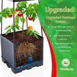 HASTHIP Plant Stand Support for Climbing Plants with 114cm Trellis | UV‑Resistant PP Planter Box