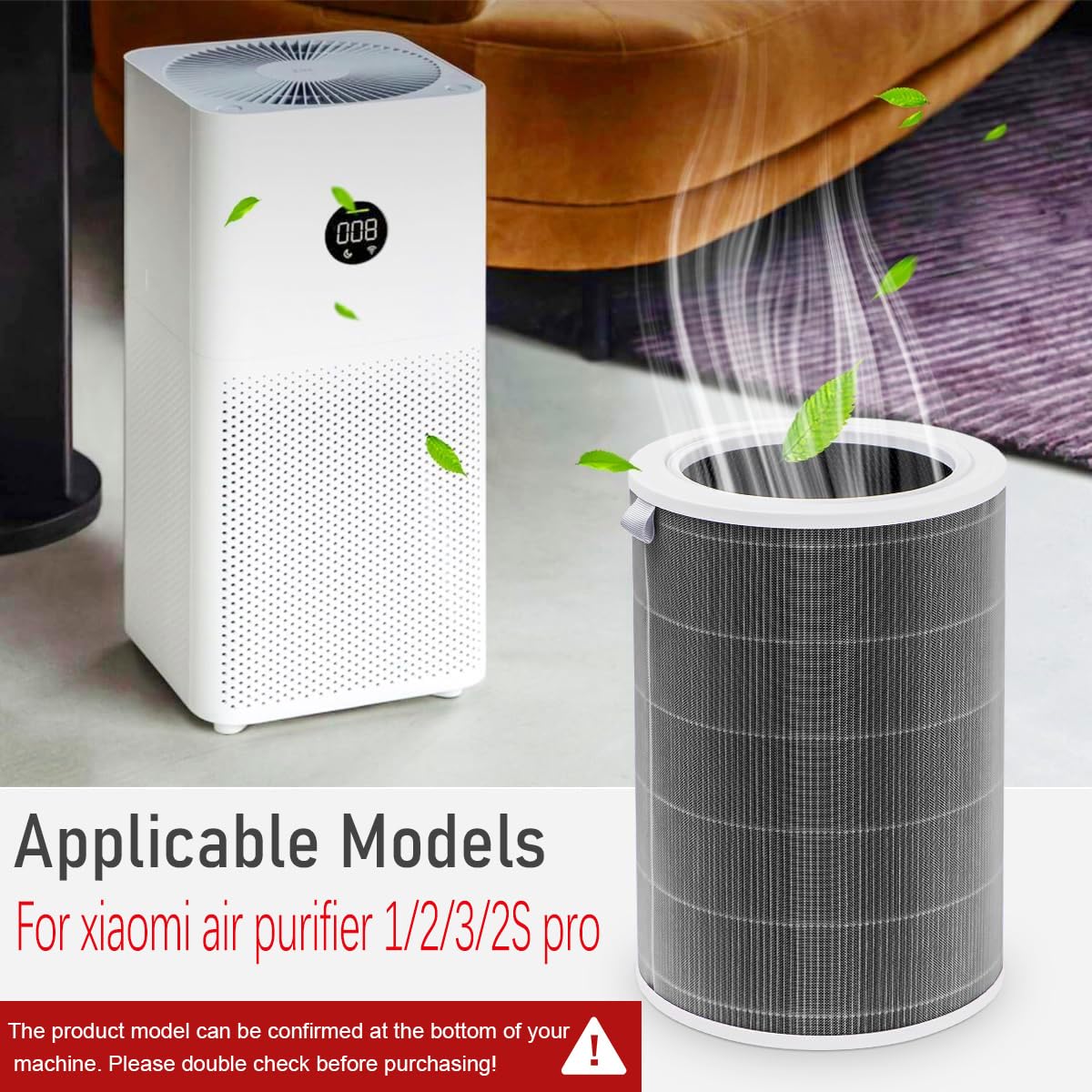 HASTHIP HEPA Filter for Mi Air Purifier featuring 360° design and 6–8 month lifespan | Home Air Cleaning