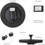 HASTHIP Solar Fountain Pump for Bird Bath and Garden with 7V 1.4W Panel | 5 Nozzles Black