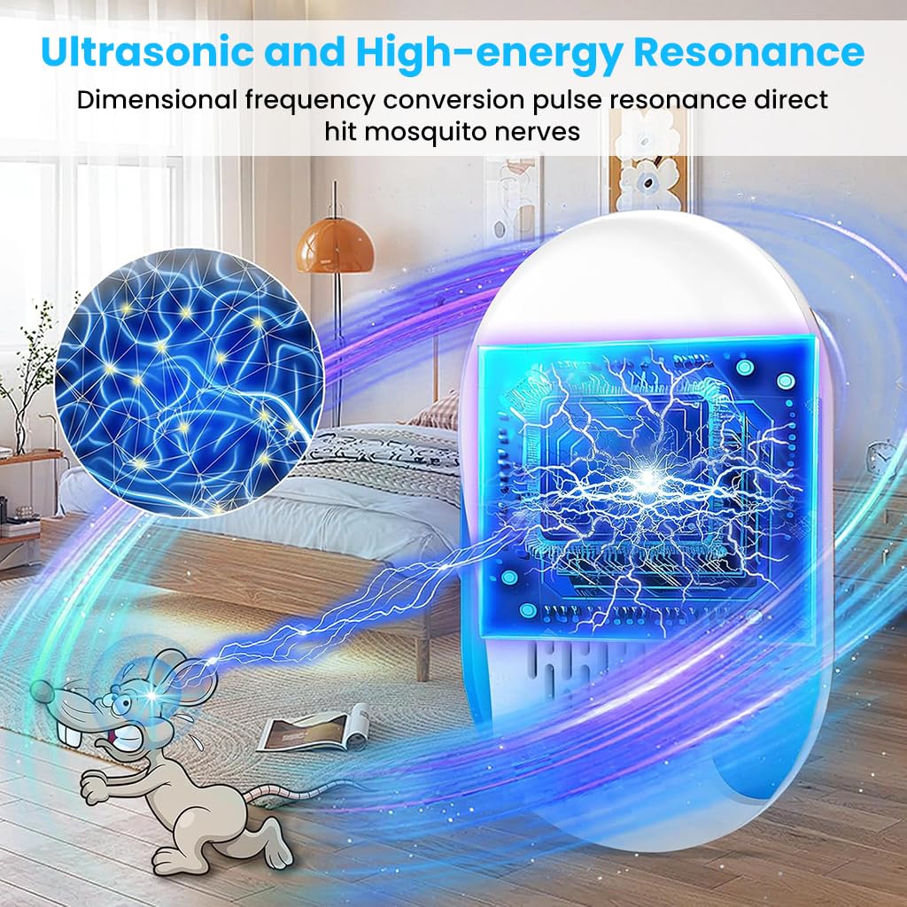 HASTHIP Ultrasonic Pest Repeller for Indoor Use with Dual Frequency Modes and Blue LED | Child & Pet Safe Plug‑in Control