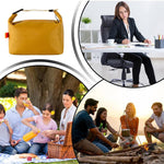 HASTHIP Insulated Lunch Bag for Work and School with Aluminum Foil Lining and Ergonomic Handle | Leakproof Waterproof Yellow Design