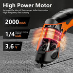 Serplex® 3.6V Cordless Electric Scissors with Safe Lock, Cardboard Cutter Electric Fabric Scissors with Tungsten Steel Blades, 2000mAh Rechargeable Fabric Cutter for Crafts Leather Carboard Plastic