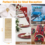 HASTHIP Napkin Rings for Weddings and Dinners featuring Velcro Design 10Pcs Gold | Rhinestone Table Decoration Set