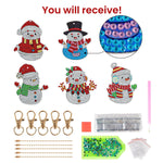 HASTHIP Christmas Diamond Painting Keychain for Bags and Keys featuring 5 Snowman Pendants | Festive Gift Idea