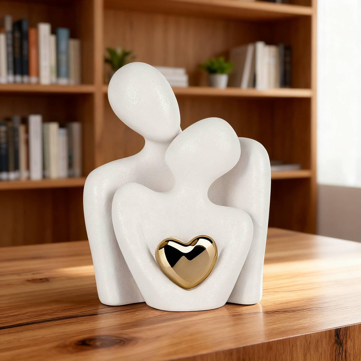 HASTHIP Home Decor Statue Couple Figurine for Romantic Gift with 2 in Ceramic Design | Wedding and Anniversary Display