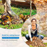 HASTHIP Retractable Garden Leaf Rake for Lawn and Yard featuring 77–165cm Handle & 15 Tines