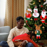HASTHIP Christmas Tree Decoration Items for Home with Hanging String 17x8cm | Fabric Ornaments