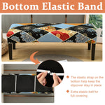 HASTHIP Bench Seat Cover for 42–55 in Benches with Stretch Fit Dacron Fabric and Floral Print