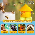 HASTHIP Fruit Fly Trap for Outdoor Use with 4 Entry Design | 2 Pcs Reusable Wasp Catcher