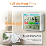 HASTHIP Thermo Hygrometer Alarm Clock for Home with LCD Display and Snooze | Temperature and Humidity Monitor