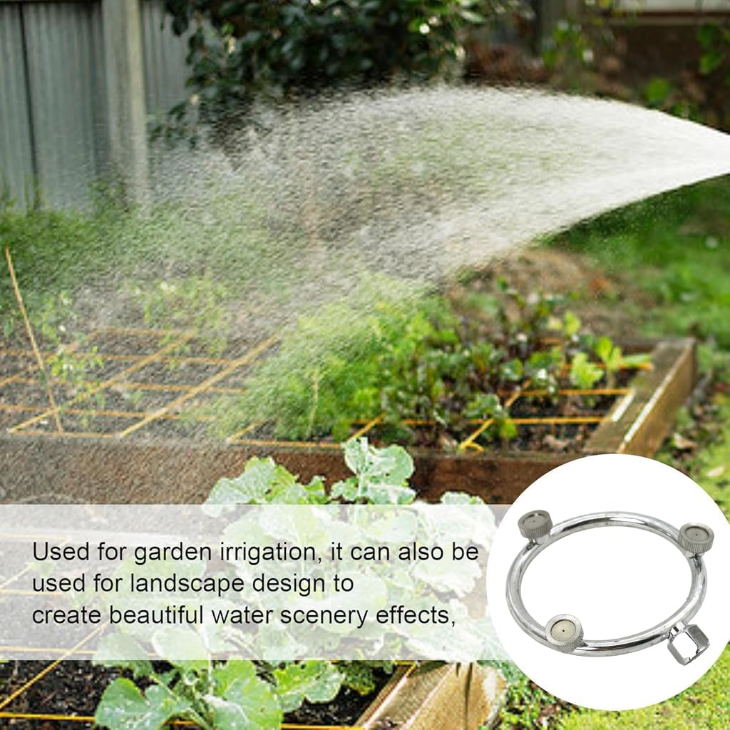 HASTHIP Metal Garden Sprayer Nozzle for Plants with Triple Mist Heads and Stainless Steel Ring | Outdoor Lawn Irrigation