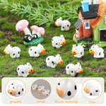 HASTHIP Miniature Cow Figurines for Garden and Desk Decor with Resin Craft | 10 pcs 0.78 in