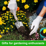 HASTHIP Gardening Tools Set for Planting and Weeding with Wooden Handles | 5Pcs Stainless Steel featuring Laser Etched Scale