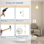 HASTHIP® BrandName 2 Pack E27 Lamp Holder with Cable, Switch & EU Plug, Hanging Pendant Light Socket with 2m Power Cord, Edison Screw Lamp Base for DIY Lighting in Kitchen, Living Room, Bedroom