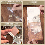 HASTHIP Journaling Kit for Scrapbooking and Bullet Journals with 346 pcs | A6 Grid Notebook and Vintage Stickers