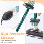 HASTHIP Hair Brush Cleaning Tool with 10 Teeth Rake and Small Brush | 2 PCS Plastic Cleaner