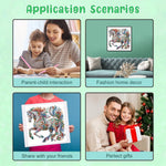 HASTHIP® 5D Diamond Painting Kit - Three-dimensional Diamond Painting, Aesthetic Dazzling Diamond Painting Home Decor DIY Diamond Painting Art Kit with Accessories and Tools, 12x12 Inches (Horse)