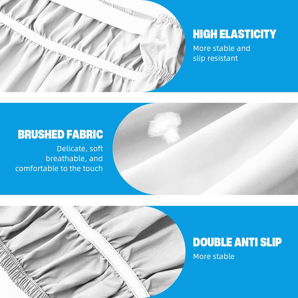 HASTHIP Pleated Bed Skirt for Double Bed 15 inch Drop with Ruffled Edges | White Polyester Cotton Blend 75x54 in