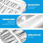 HASTHIP Pleated Bed Skirt for Double Bed 15 inch Drop with Ruffled Edges | White Polyester Cotton Blend 75x54 in