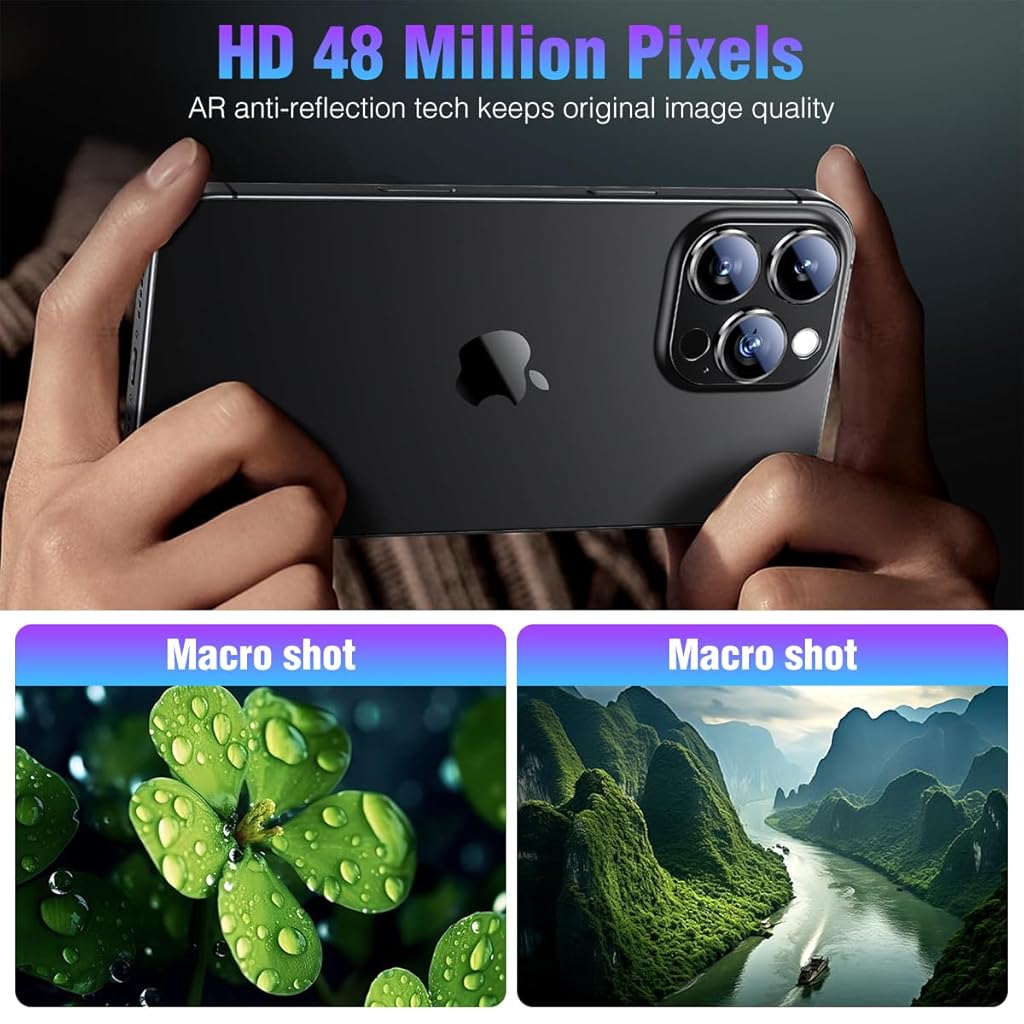 HASTHIP® Camera Lens Protector for i Phone 16 Pro Max Full Coverage Scratch-proof HD Lens Cover Universal Camera Lens Cover for Most Phone Case Phone Camera Lens Protector for i Phone 16 Pro Max
