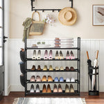 HASTHIP Shoe Rack for Entryway with 5 Tiers and 3 Side Pouches 85x28x88cm Non Woven Fabric