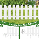 HASTHIP Garden Fence for Flower Beds with Connectable Design 50x30cm White PVC | Outdoor Border Decor