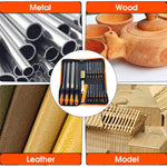 Supvox® 17Pcs File Tools Set with Portable Bag, Premium Grade T12 Drop Forged Alloy Steel File Tools, 4Pcs Precision Large File and 12Pcs Needle Files&1 brush, for Metal Jewelry Engraving Crafts Tool