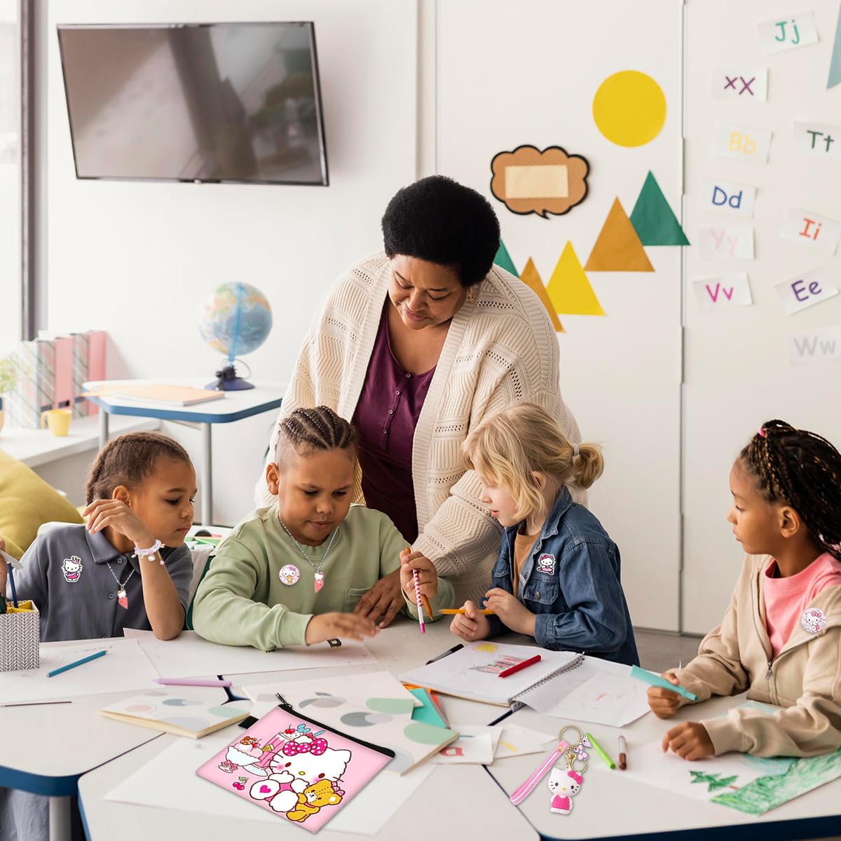 HASTHIP Kawaii Sanrio Stationery Set for Kitty Lovers with 12Pcs Accessories | Kids Gift