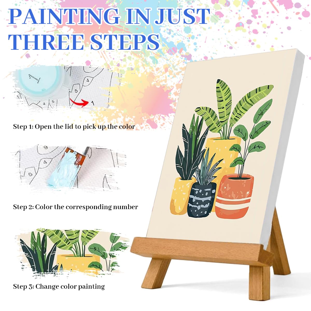 HASTHIP Paint by Numbers Kit for Adults and Kids featuring 40x50cm Canvas | Acrylic Botanical Art Set