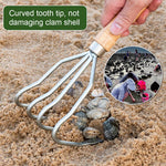HASTHIP Gardening Rake for Lawn and Soil Maintenance with Ergonomic Wooden Handle 10.6 in Stainless Steel Head