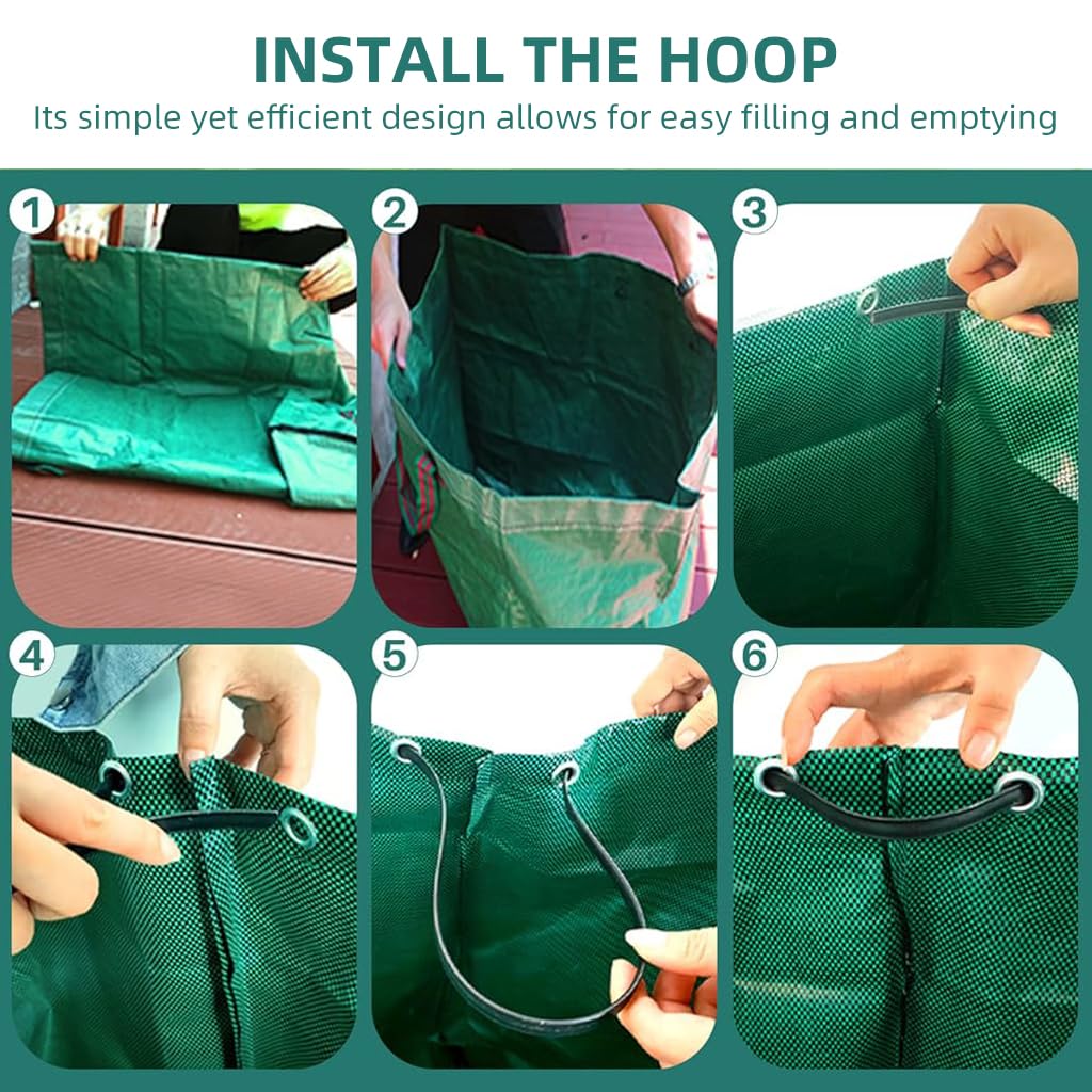 HASTHIP Garden Waste Bag for Yard Cleanup with Reinforced Handles 300L 3PCS | 80 Gallon Capacity