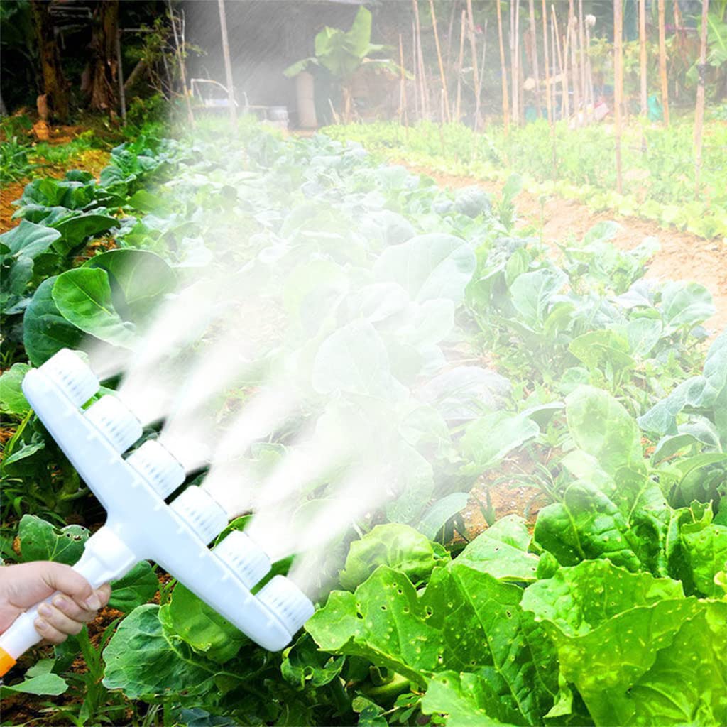 Supvox Garden Water Pipe Sprayer 6 Nozzle Irrigation Sprinkler Larger Irrigation Area Garden Sprayer Nozzle with Flow-Adjustment Connector for Agricultural Irrigation Lawn Garden Watering Plants