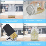 HASTHIP Seed Sprouting Jar for Kitchen Growing with 32oz Glass Jar & Stainless Steel Mesh Lid | Includes Shading Sleeve and Stand