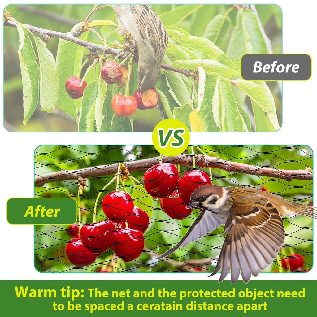 HASTHIP Fruit Tree Netting for Garden Protection 100x120cm with Zipper and Drawstring Closure