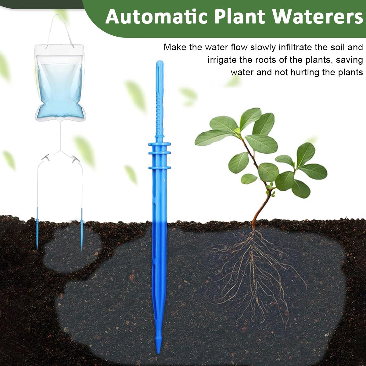 HASTHIP Drip Irrigation Kit for Home Garden Plant Pots with 1.5m Pipe and Ceramic Cone | Adjustable Self Watering Device