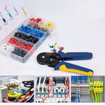 HASTHIP Ferrule Crimping Tool Kit for Electrical Connections with 1200 pcs Copper Terminals | Self Adjusting Ratchet Plier
